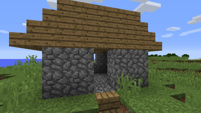 A thick-walled hut in Minecraft